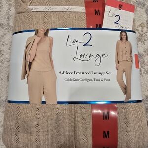 Live 2 Lounge Women’s Wide Leg Knit Pants - Beige